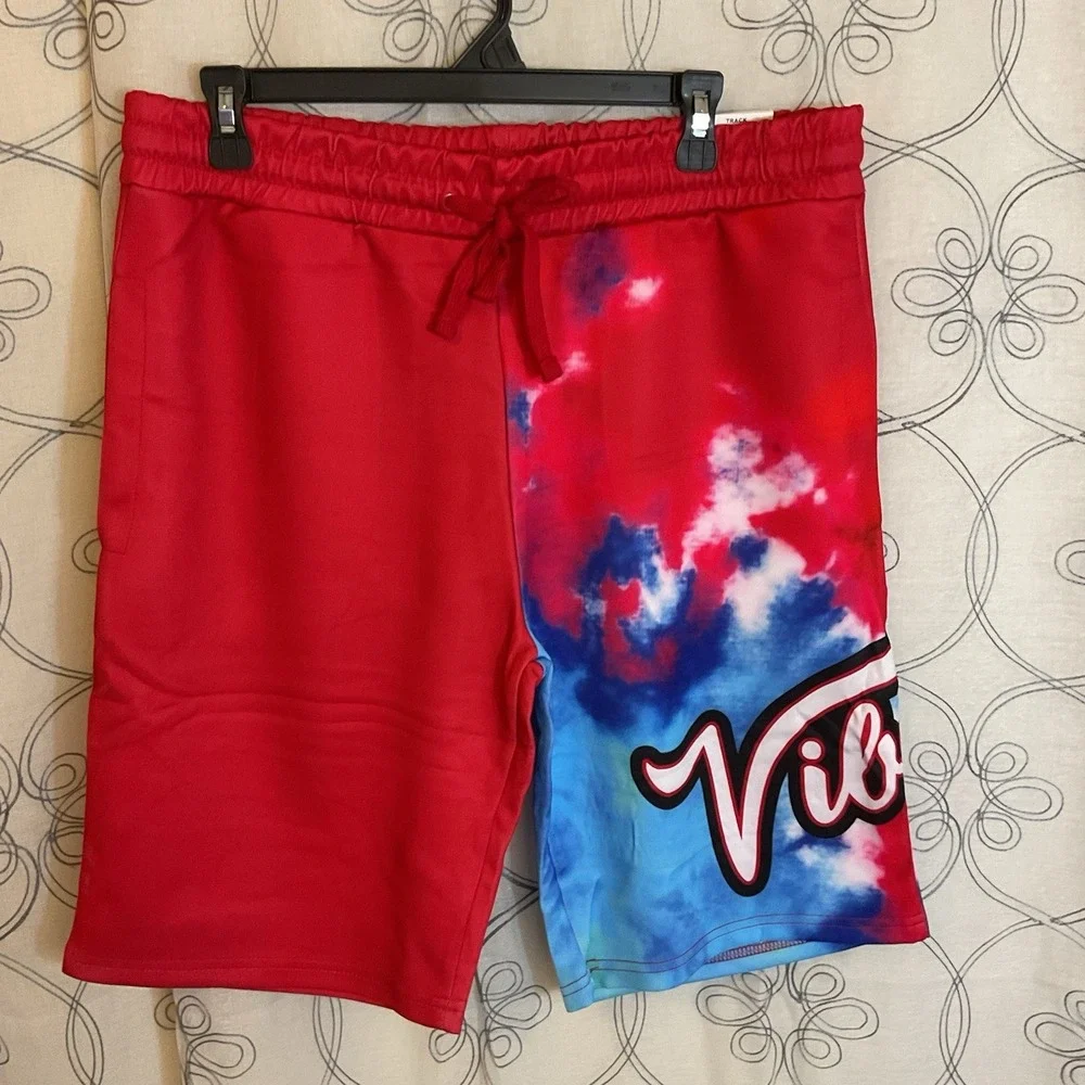 Men's Rue 21 Red Tie Dye Vibes Track Shorts Size Medium